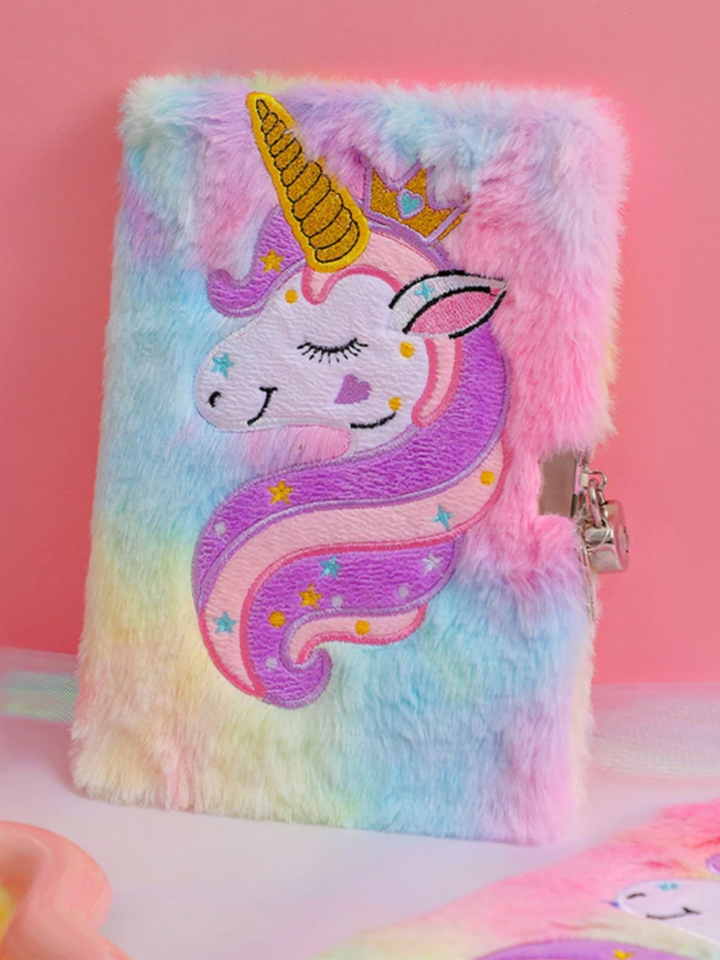 My Magical Day Plush Unicorn Diary With Lock