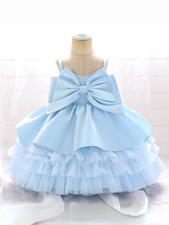 Elegant  Bow Layered Tulle Party Dress