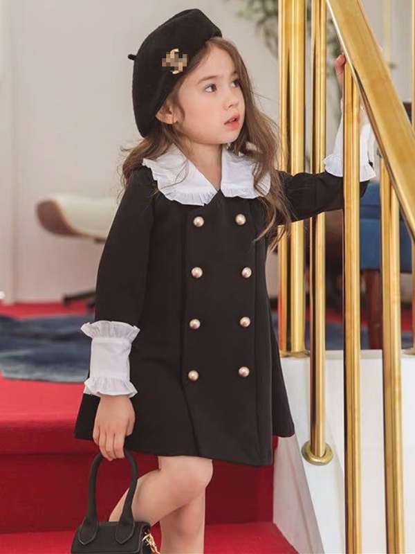 Preppy Chic Clothes | Double Button Collared Dress | Mia Belle Girls