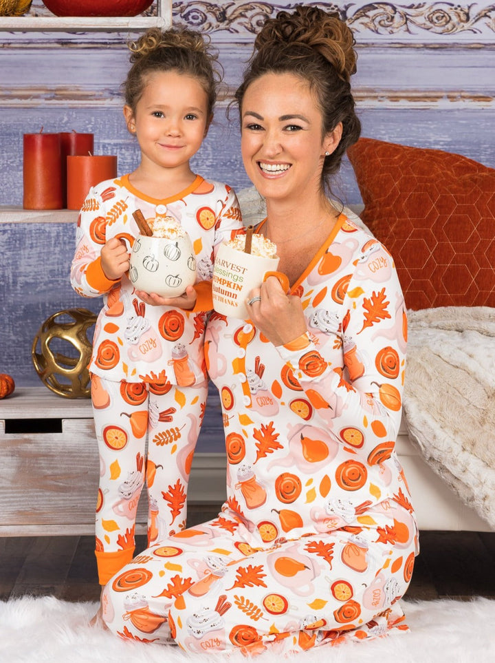 Mommy and Me Matching Fall Pajamas | Cozy Pumpkin Spice Pajama Set