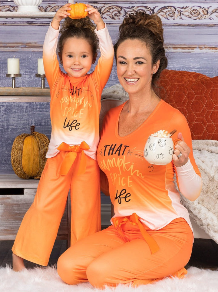 Mommy & Me Pajamas | That Pumpkin Spice Life Pajamas - Mia Belle Girls