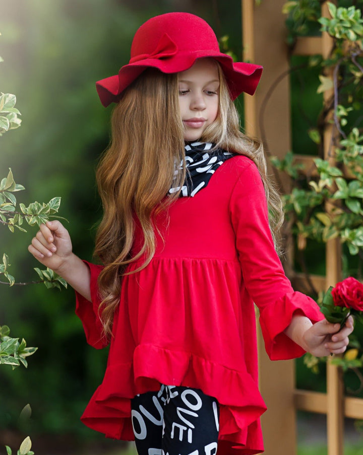 Toddler Valentine's Outfits | Love Hi-Lo Tunic, Scarf & Legging Set