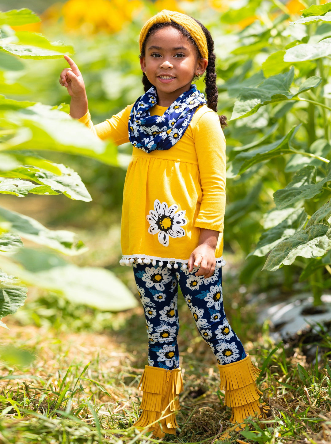 Girls Fall Outfits | Tunic, Leggings & Scarf Set - Mia Belle Girls