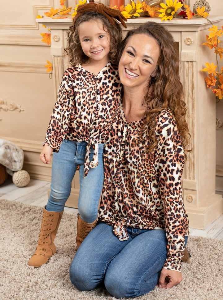 Mommy and Me Matching Outfits | Animal Print Knot Hem Tops