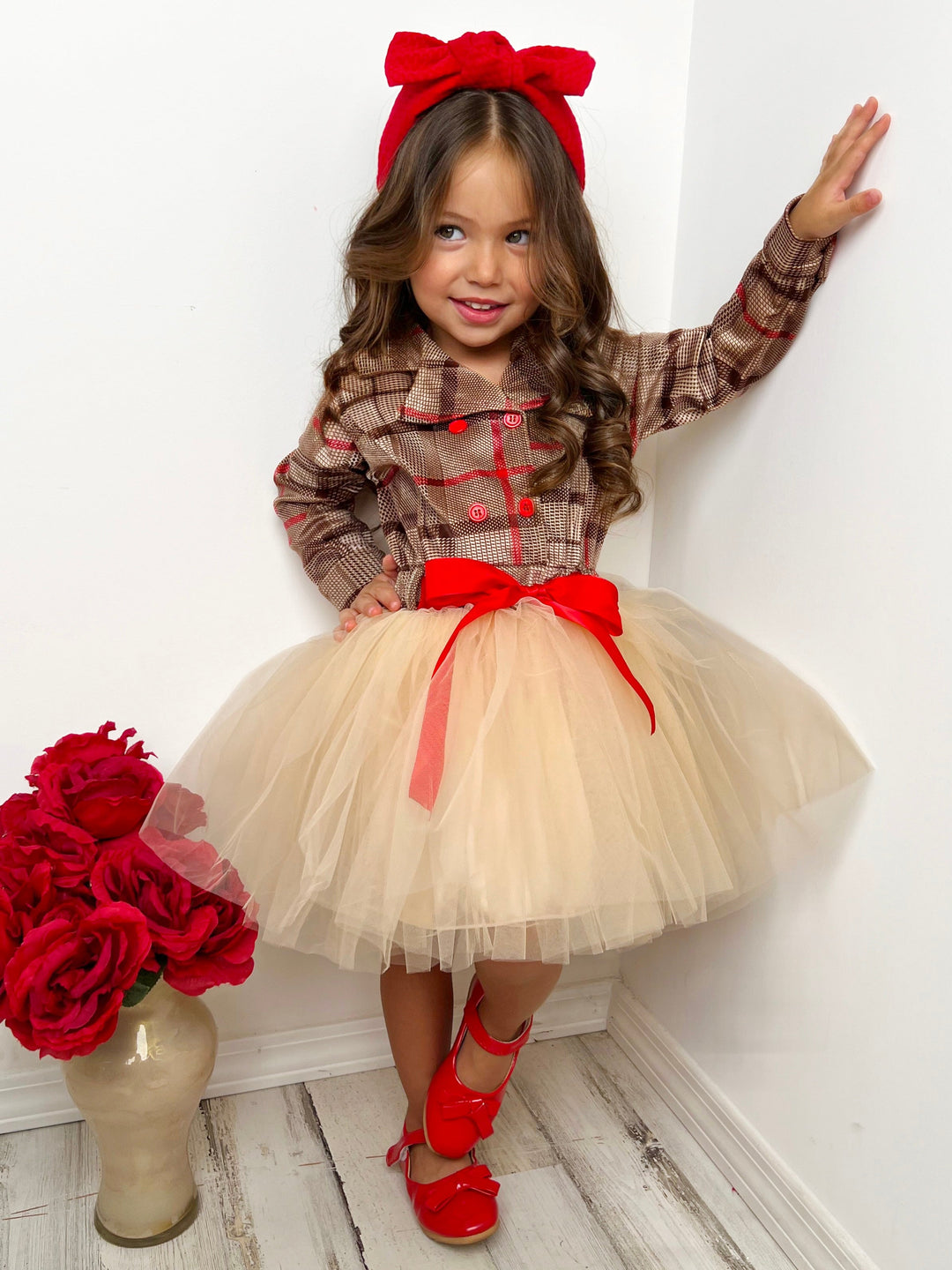 Girls Preppy Chic Dress | Plaid Blazer Tutu Dress | Mia Belle Girls