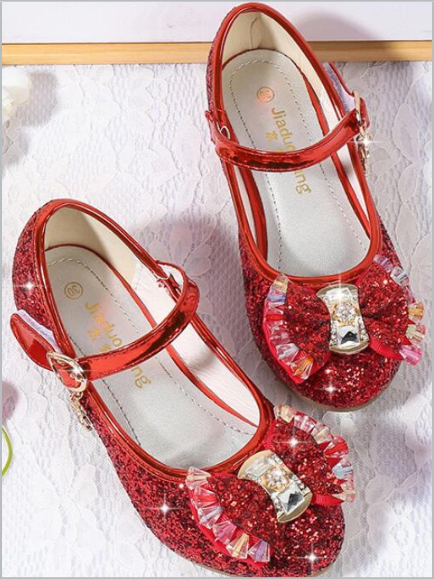 Girls red sequin shoes shops