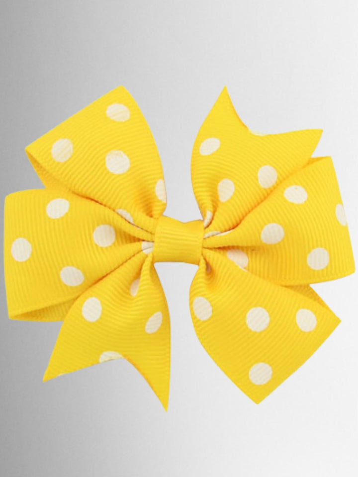 Girls Polka Dot Hair Bow Clip