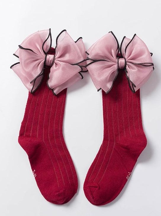 Girls Pitter Patter Bow Socks -Mia Belle Girls