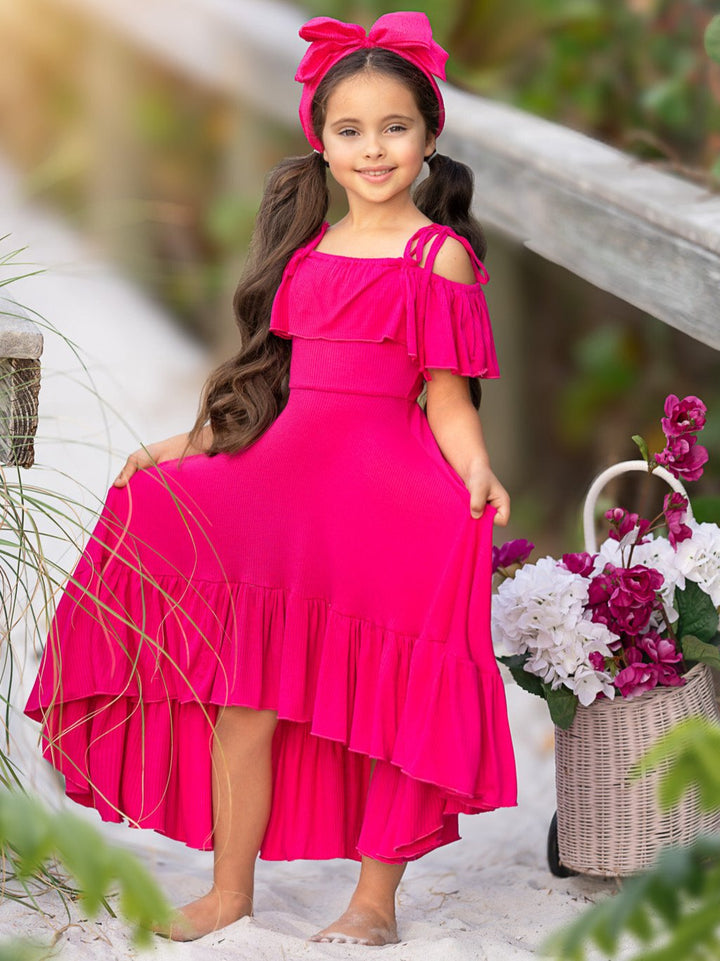 Berry Bliss Hi-Lo Ruffle Dress