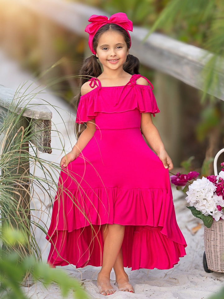 Berry Bliss Hi-Lo Ruffle Dress