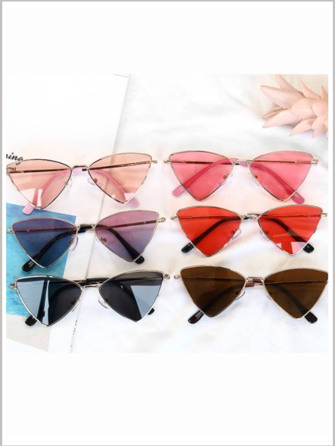 Girls cat eye sunglasses pink-dusty pink-red-silver-blue-brown-black