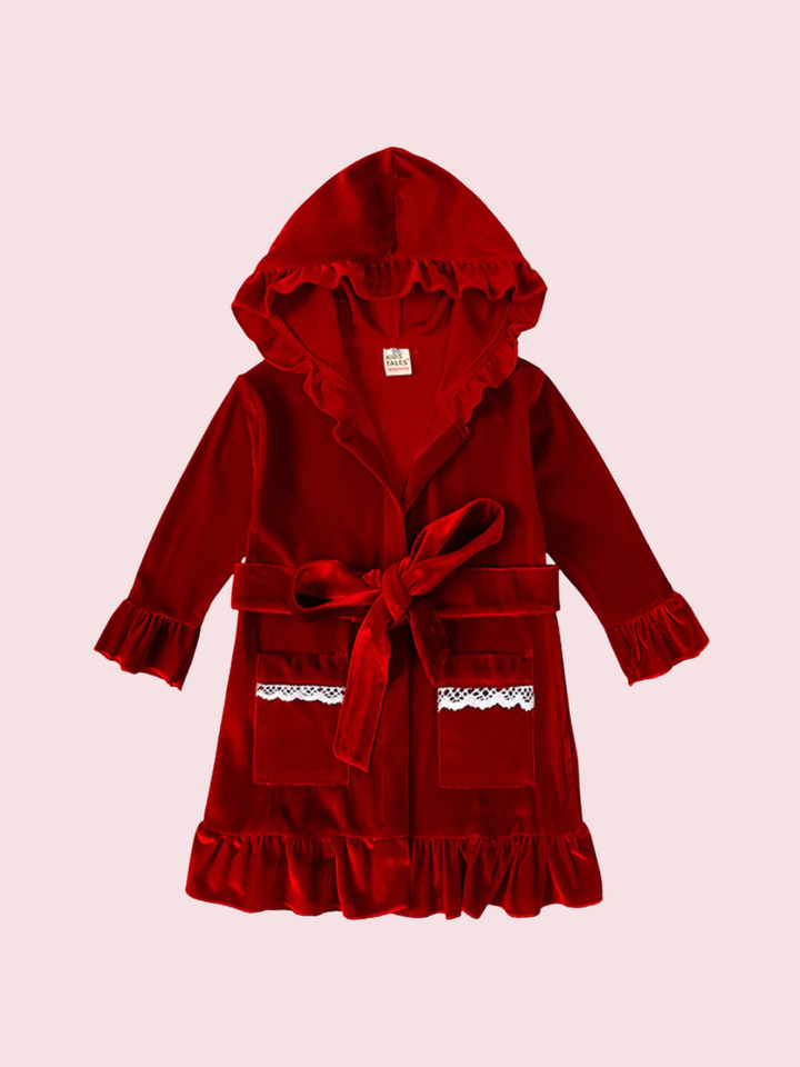 Toddler Clothing Sale | Ruffled Velour Hoodie Robe | Girls Boutique