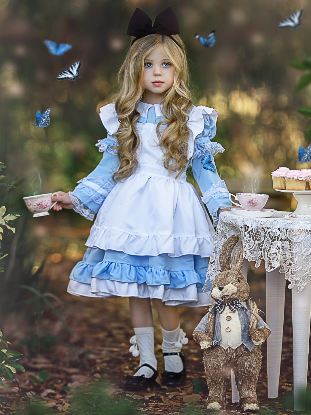 Girls Ruffled Alice In Wonderland Inspired Costume