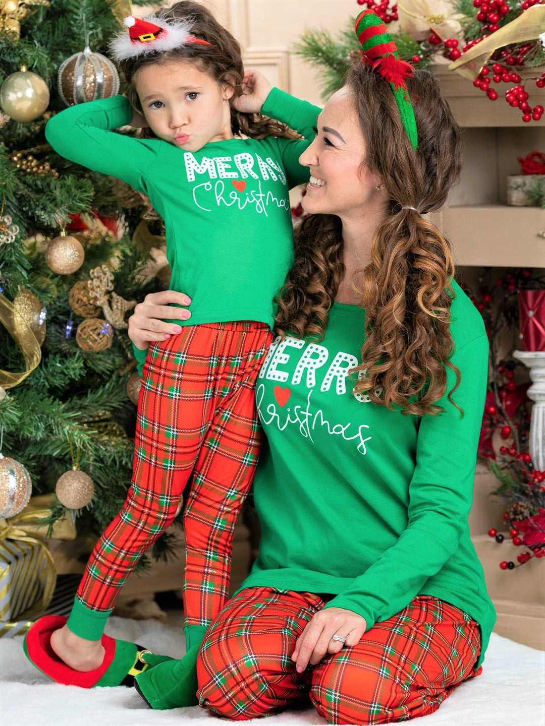 Mommy and Me Matching Winter Pajamas | Merry Christmas Pajama Set