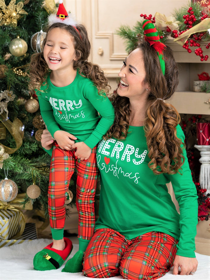 Mommy and Me Matching Winter Pajamas | Merry Christmas Pajama Set