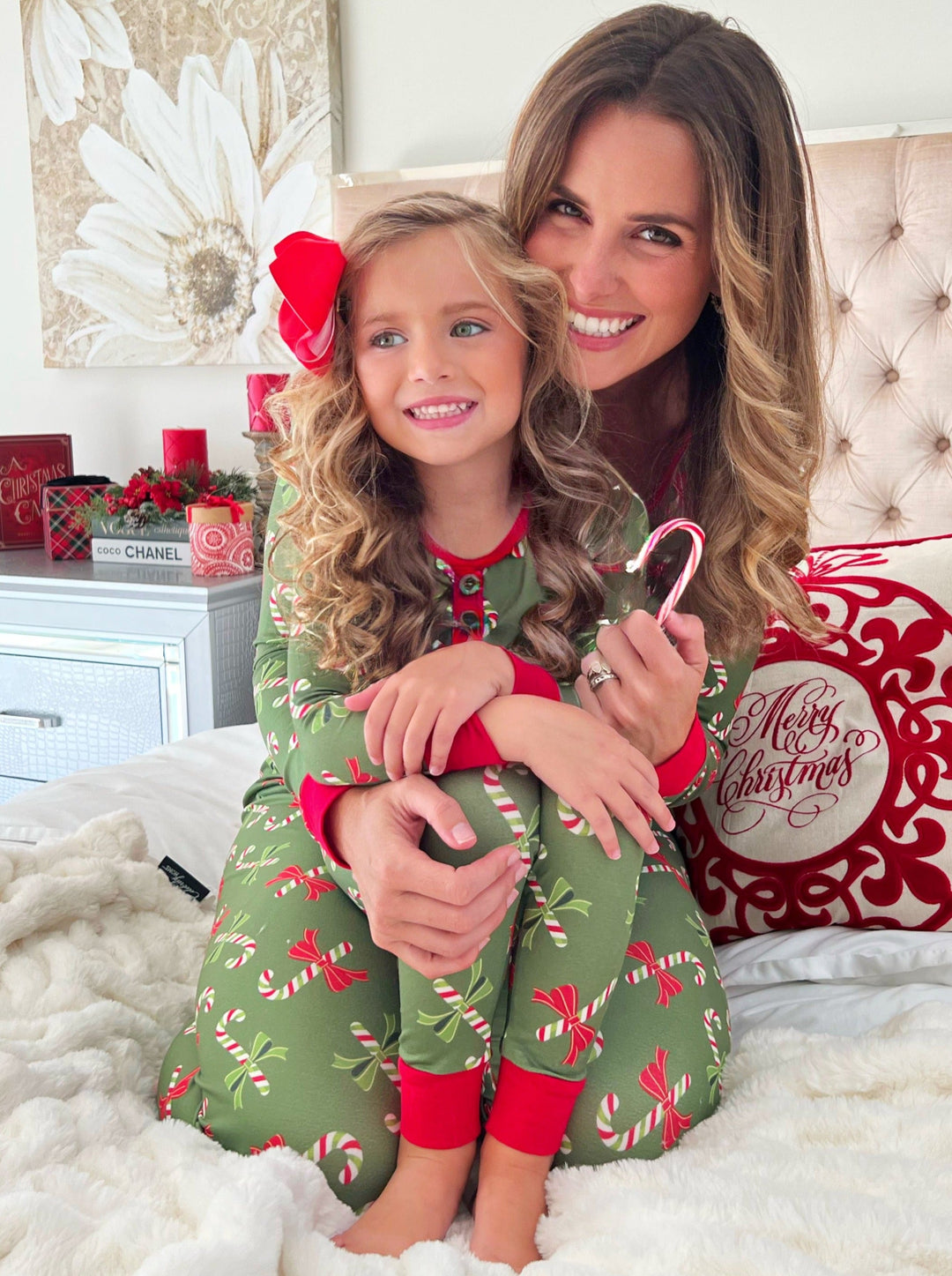 Mommy & Me Matching Pajamas | Candy Cane Pajama Set | Mia Belle Girls