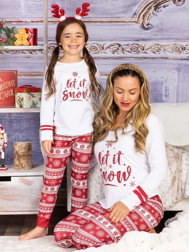 Mommy and Me Matching Pajamas | Let It Snow Pajamas | Mia Belle Girls