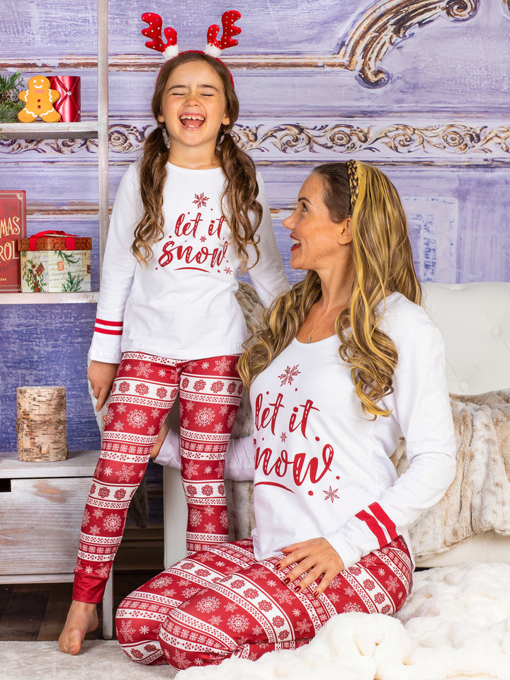 Mommy and Me Matching Pajamas | Let It Snow Pajamas | Mia Belle Girls