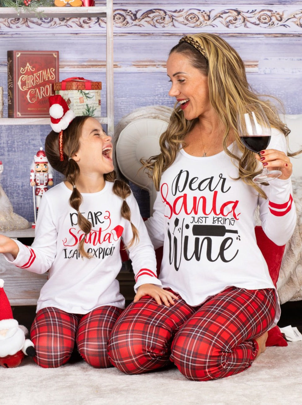 Mommy and Me Matching Pajamas | Dear Santa Pajama Set |Mia Belle Girls