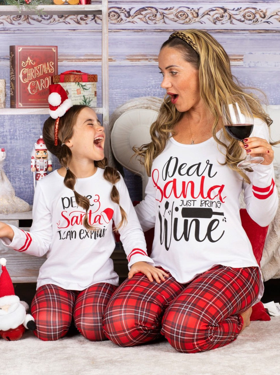 Mommy and Me Matching Pajamas | Dear Santa Pajama Set |Mia Belle Girls