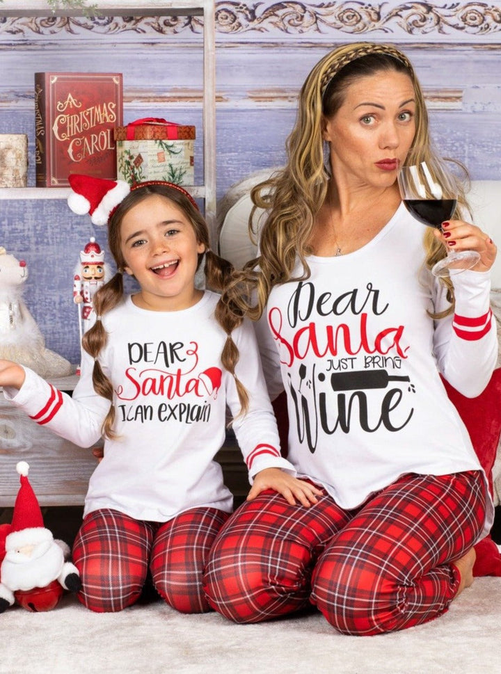 Mommy and Me Matching Pajamas | Dear Santa Pajama Set |Mia Belle Girls