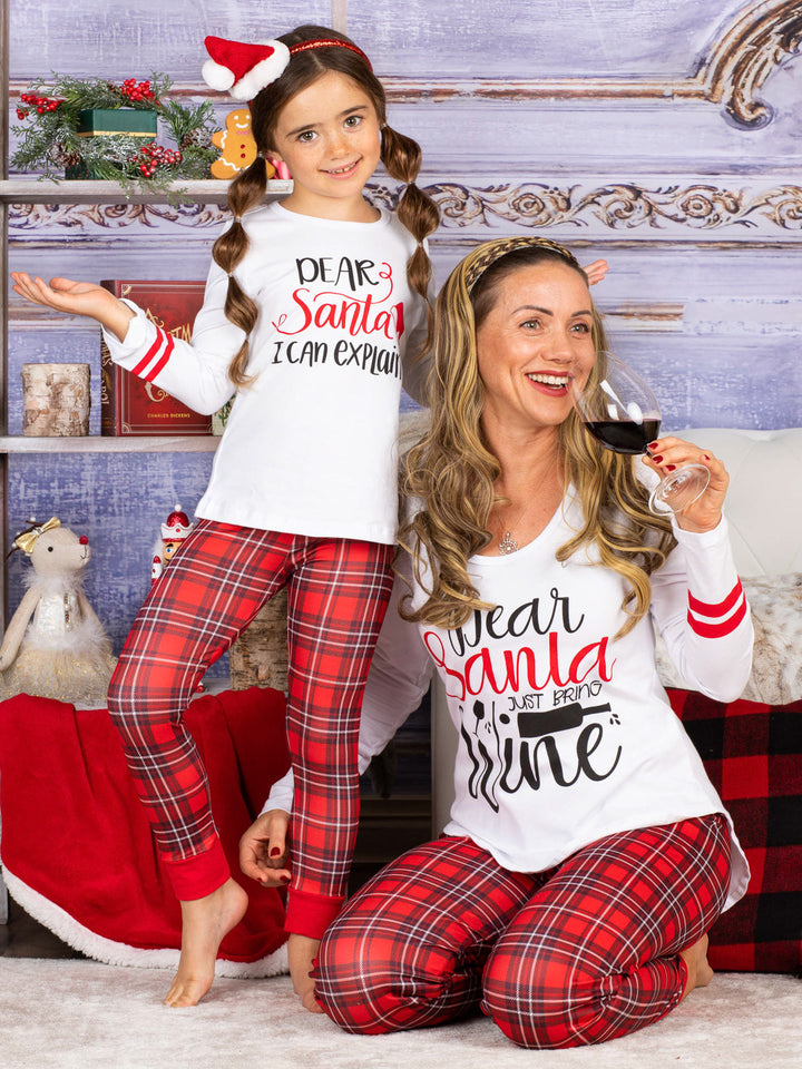 Mommy and Me Matching Pajamas | Dear Santa Pajama Set |Mia Belle Girls