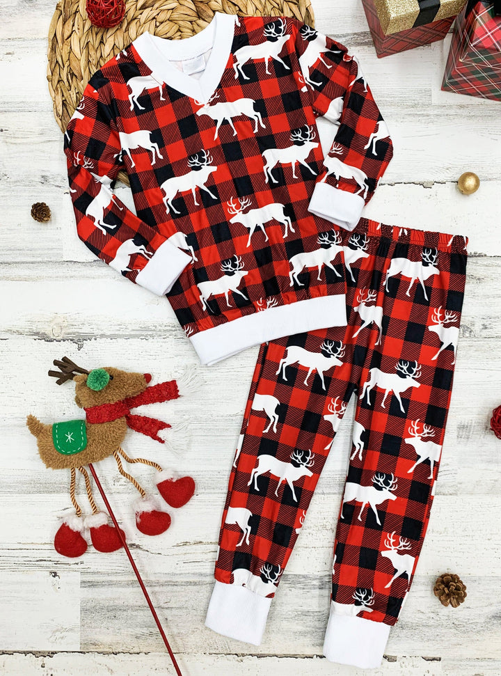 Mommy and Me Matching Christmas Pajamas | Reindeer Print Pajama Set