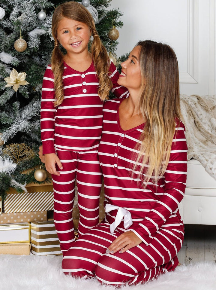 Mommy and Me Matching Pajamas | Striped Pajama Set | Mia Belle Girls