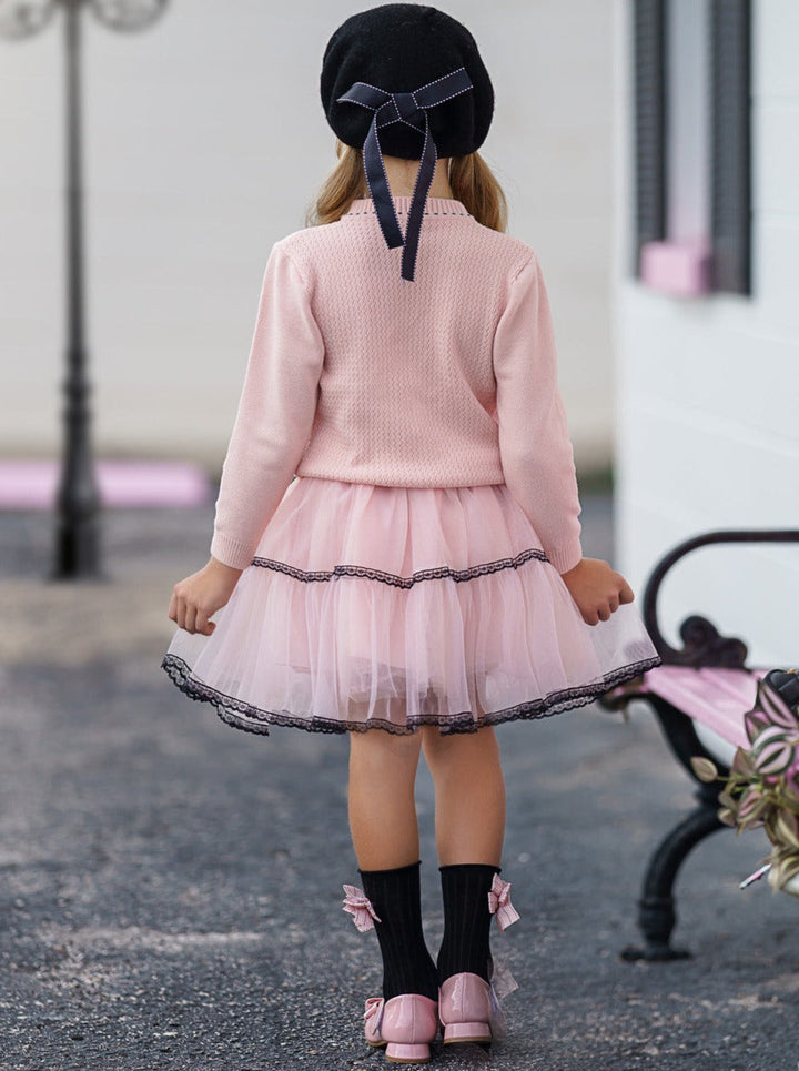 Girls Preppy Chic Clothes | Sweater & Tutu Skirt Set | Mia Belle Girls