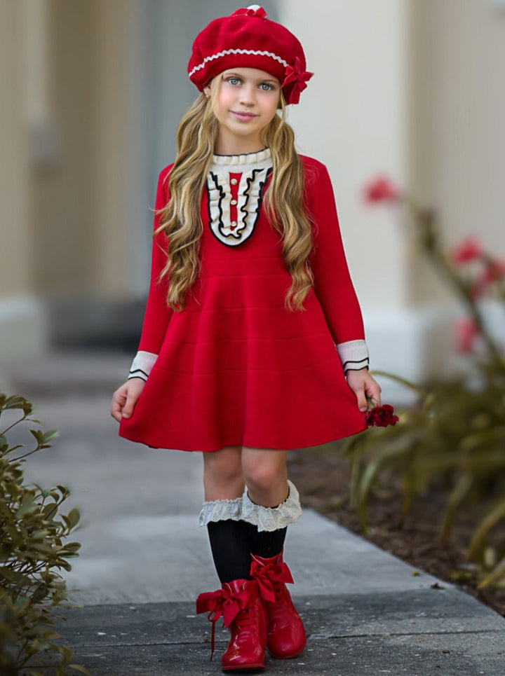 Girls Preppy Chic Clothes | Ruffle Bib Skater Dress | Mia Belle Girls