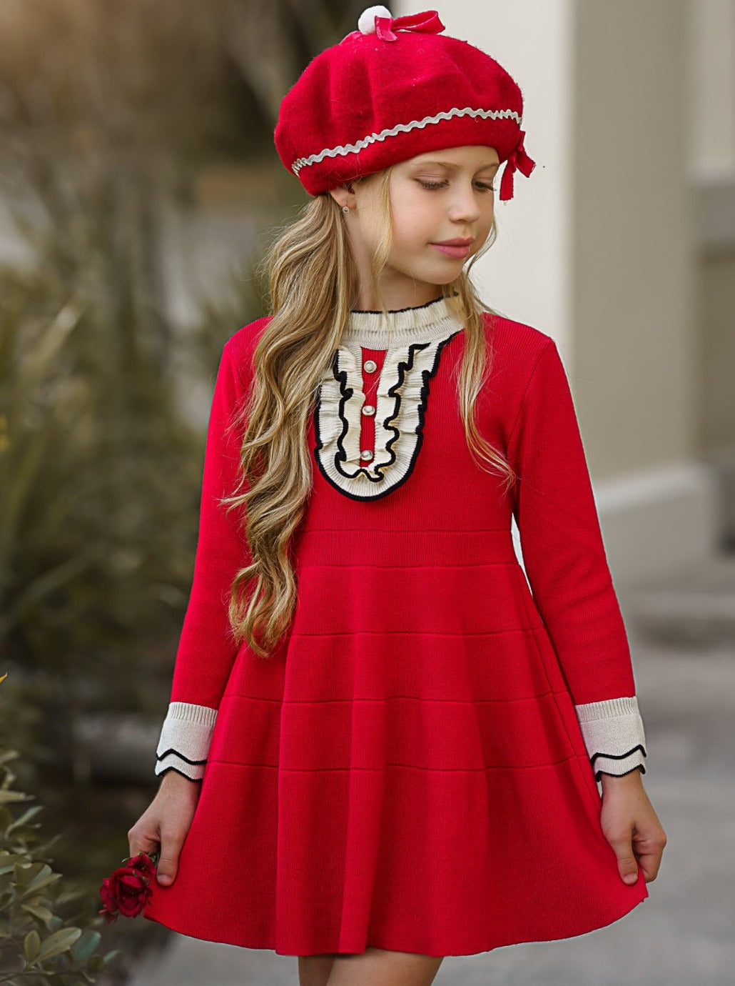 Girls Preppy Chic Clothes | Ruffle Bib Skater Dress | Mia Belle Girls