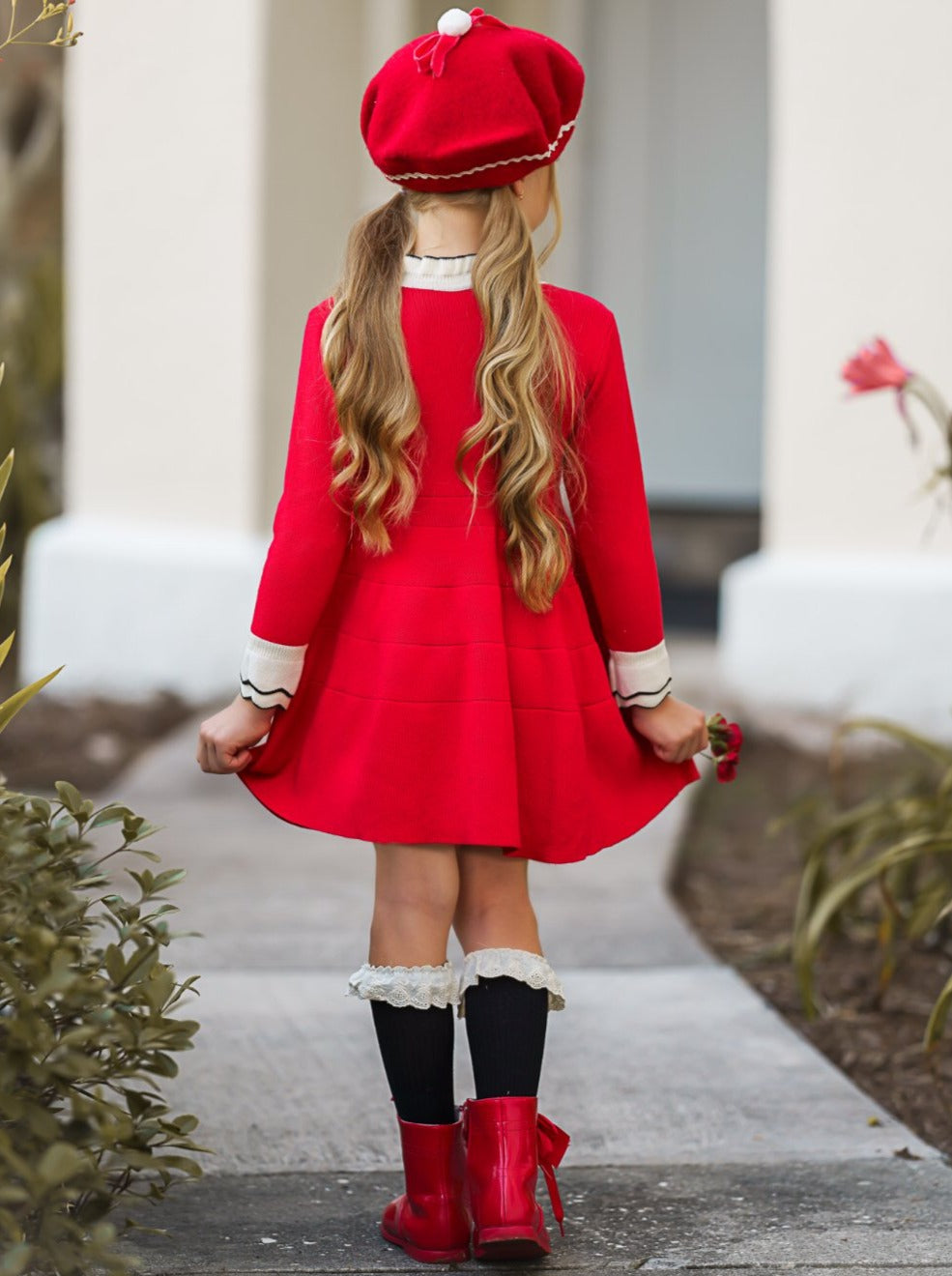 Girls Preppy Chic Clothes | Ruffle Bib Skater Dress | Mia Belle Girls