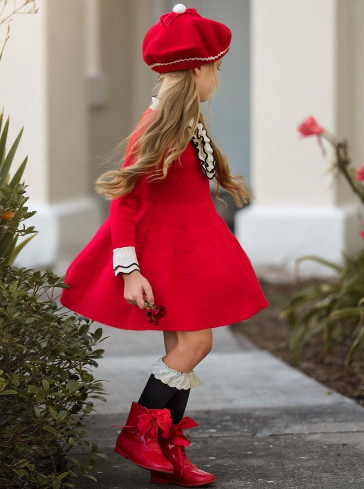 Girls Preppy Chic Clothes | Ruffle Bib Skater Dress | Mia Belle Girls