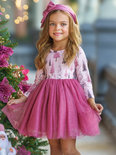 Cute Winter Dressy Sets  Girls Puff Turtleneck Top & Plaid Skort
