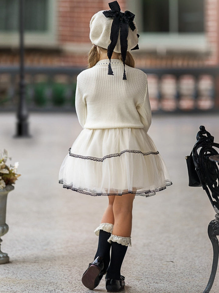 Girls Preppy Chic Clothes | Sweater & Tutu Skirt Set | Mia Belle Girls