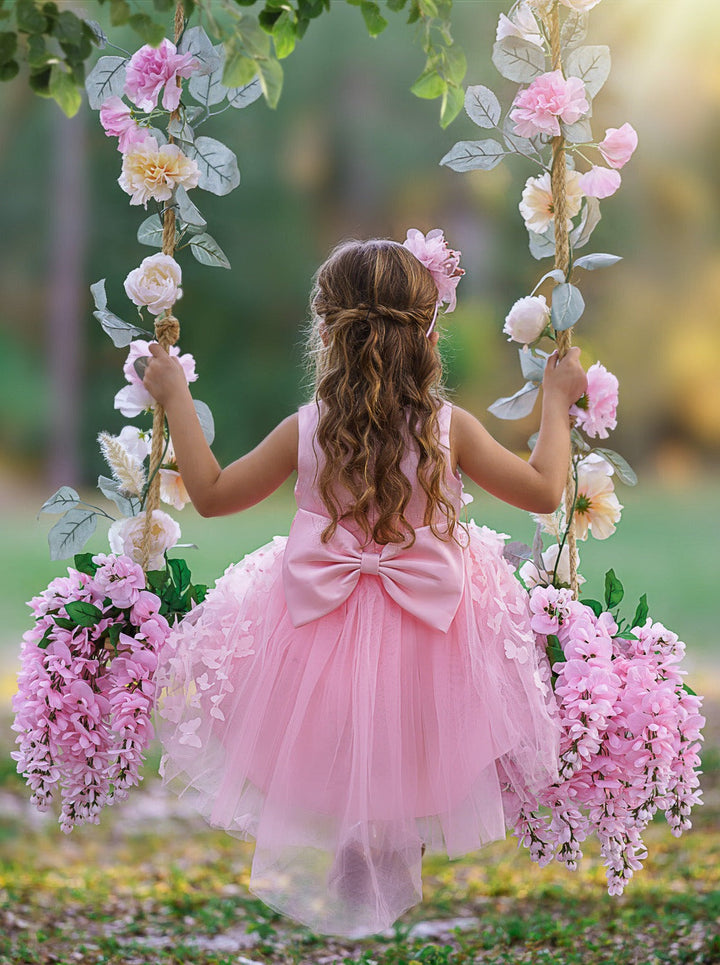 Girls Formal Easter Dresses | Butterfly Embroidered Tulle Tutu Dress