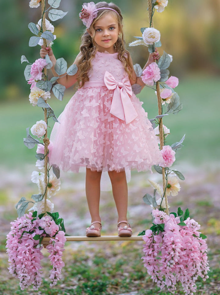 Girls Formal Easter Dresses | Butterfly Embroidered Tulle Tutu Dress