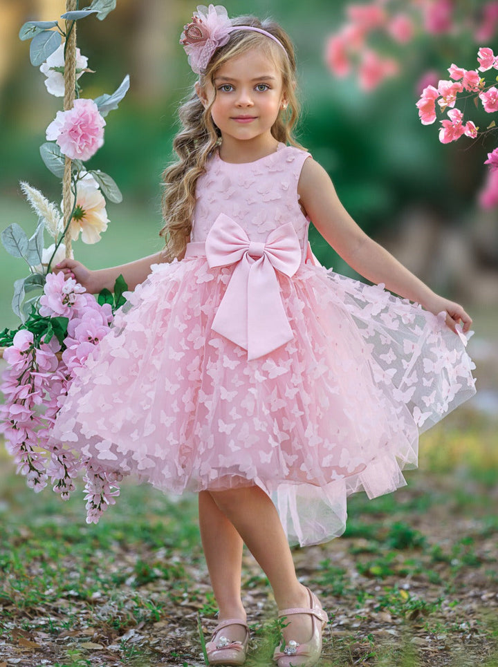 Girls Formal Easter Dresses | Butterfly Embroidered Tulle Tutu Dress