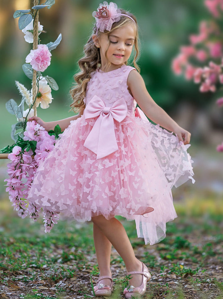 Girls Formal Easter Dresses | Butterfly Embroidered Tulle Tutu Dress