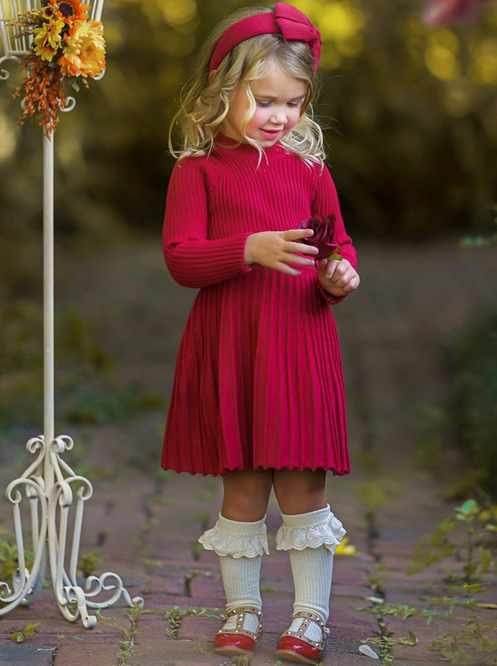 Girls Preppy Chic Dresses | Rib Knit Sweater Dress | Mia Belle Girls