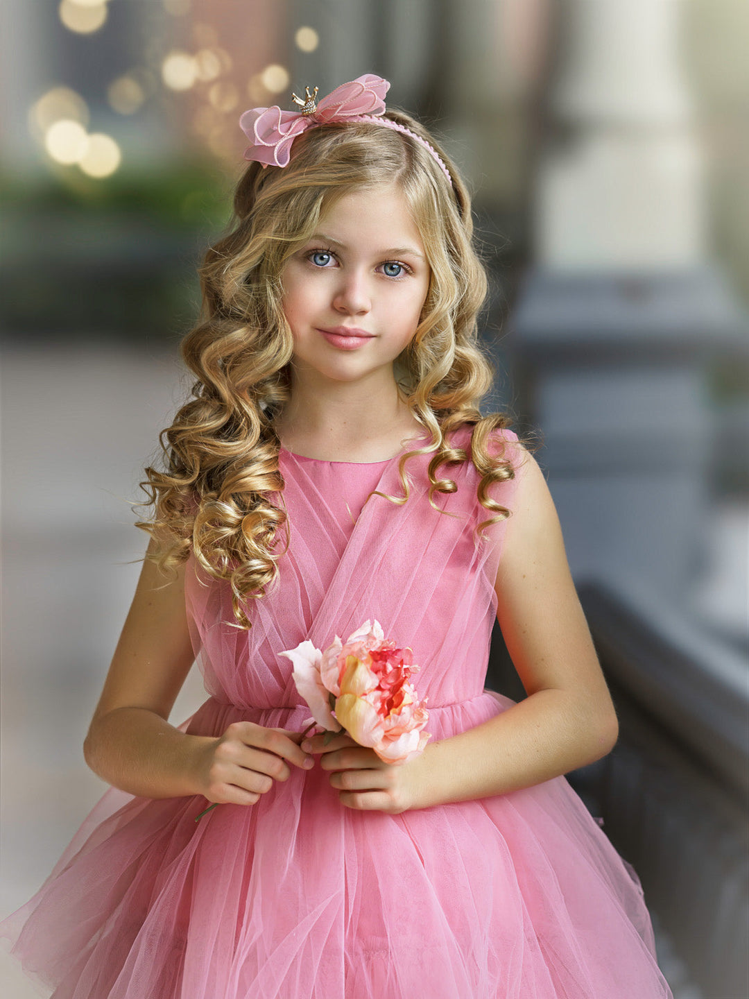 Little Girls Holiday Dresses | Sleeveless Flutter Tulle Party Dress