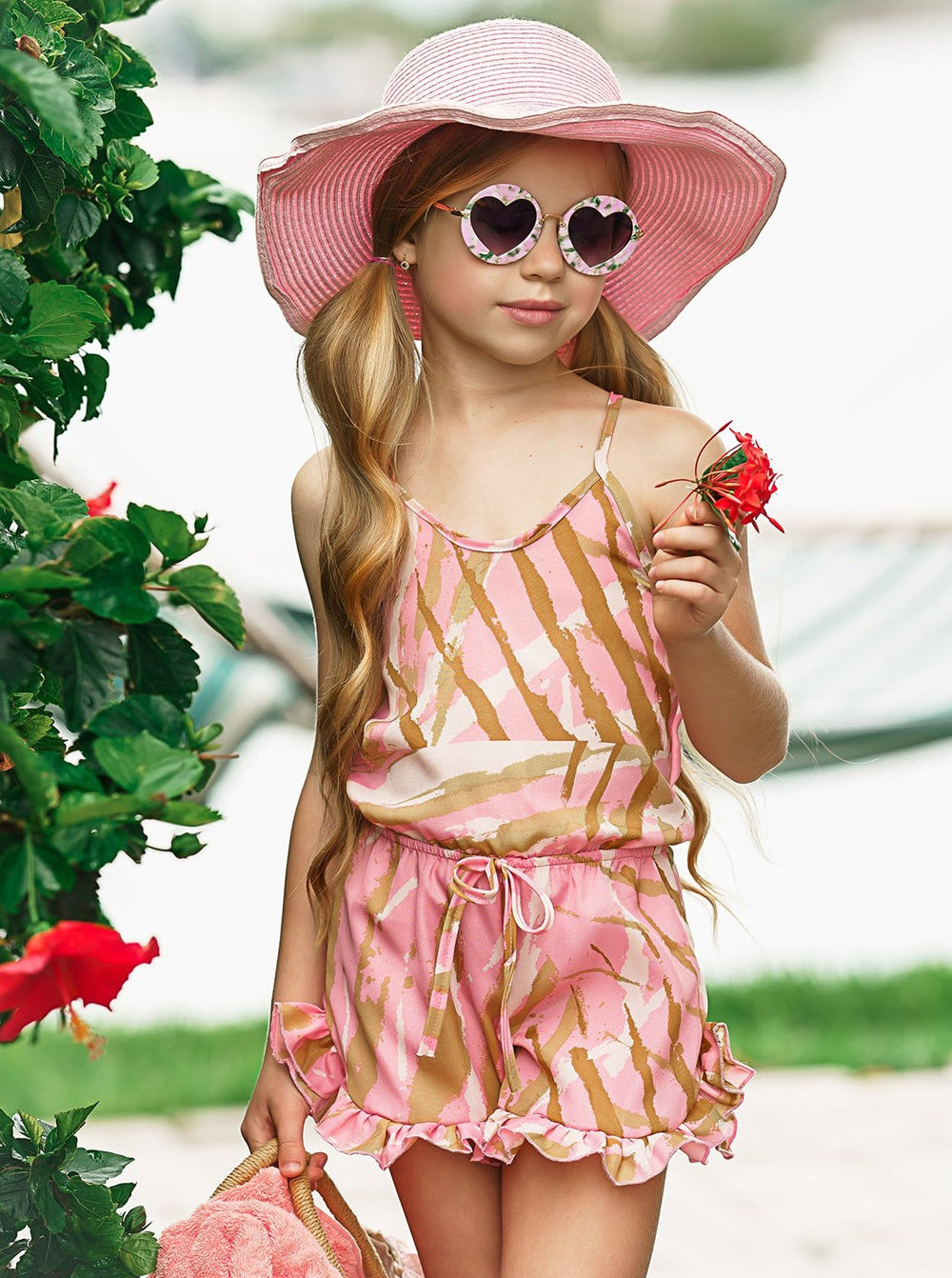 Toddler Spring Clothes | Girls Halter Drawstring Ruffled Hem Romper