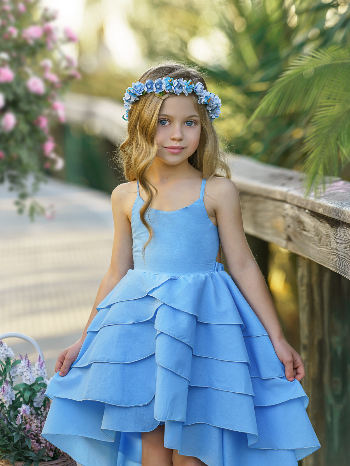 Blue deals frock for girl