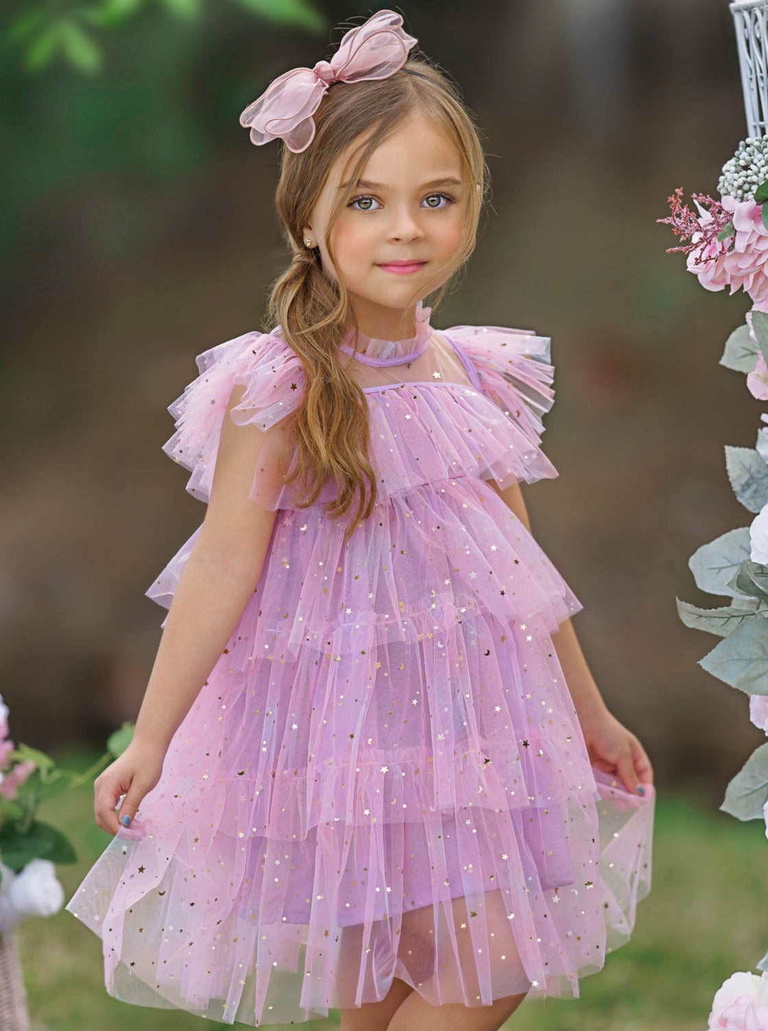 Sparkles Are Forever Pink Tiered Tulle Dress