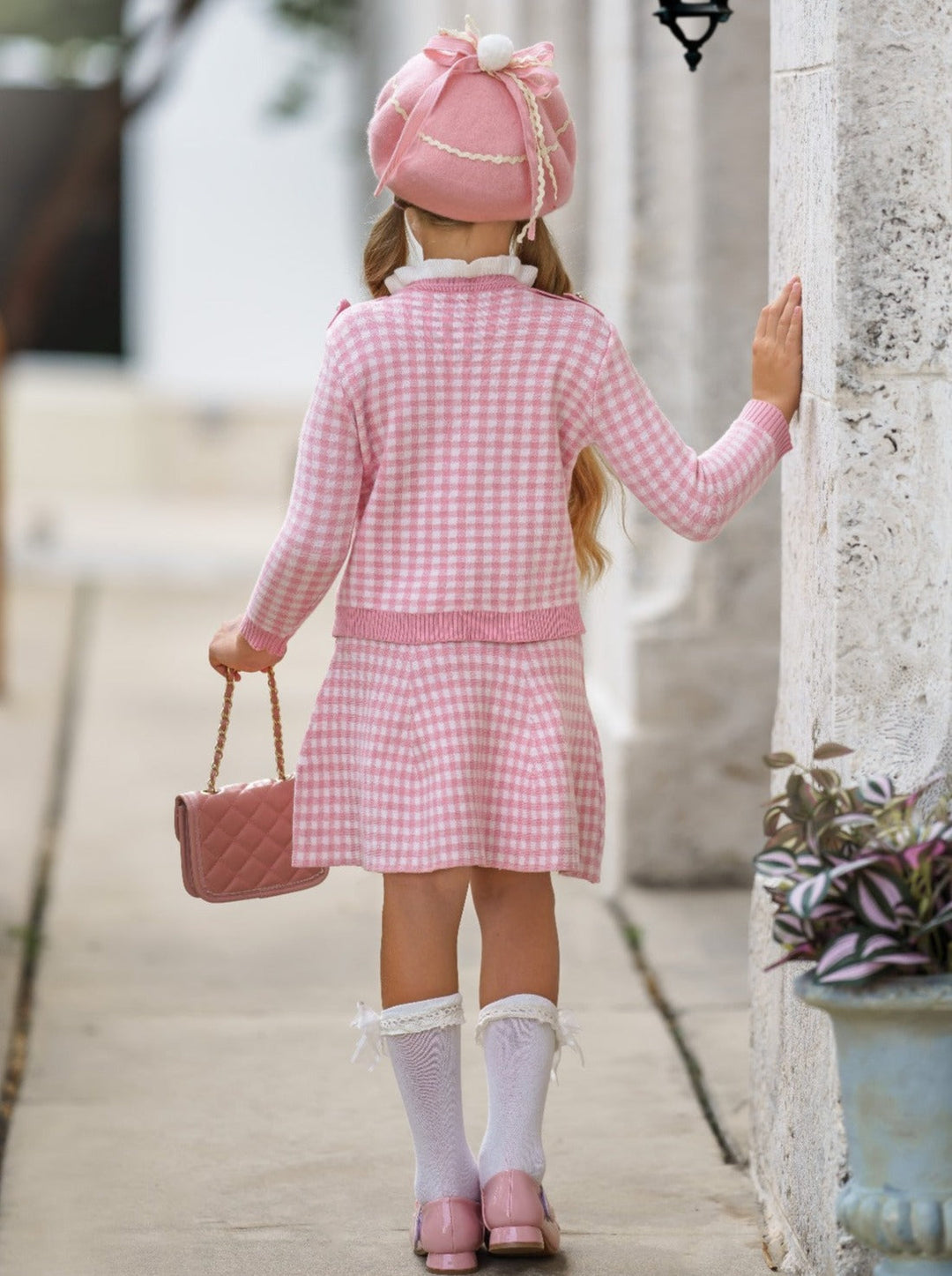 Girls Preppy Chic | Plaid Pullover Sweater & Skirt | Mia Belle Girls