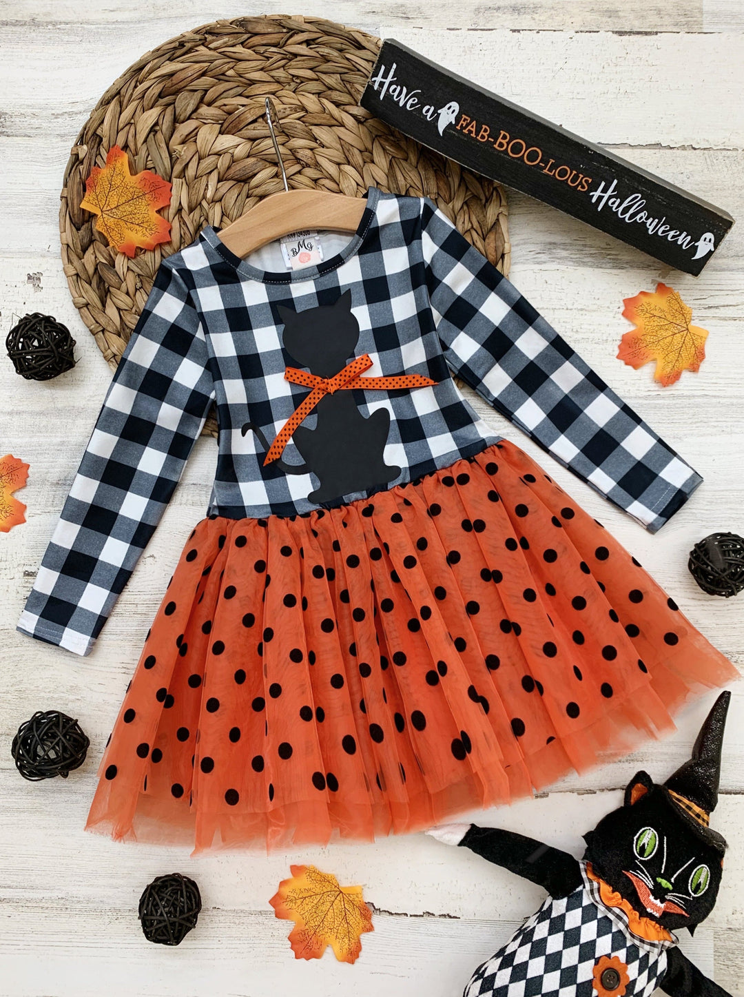 Girls Fall Dresses | Plaid & Polka Dot Tutu Dress - Mia Belle Girls