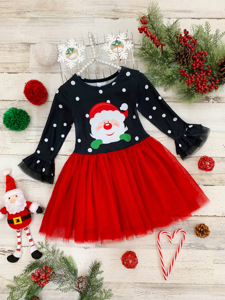 Toddler Clothing Sale | Santa Polka Dot Tutu Dress | Girls Boutique