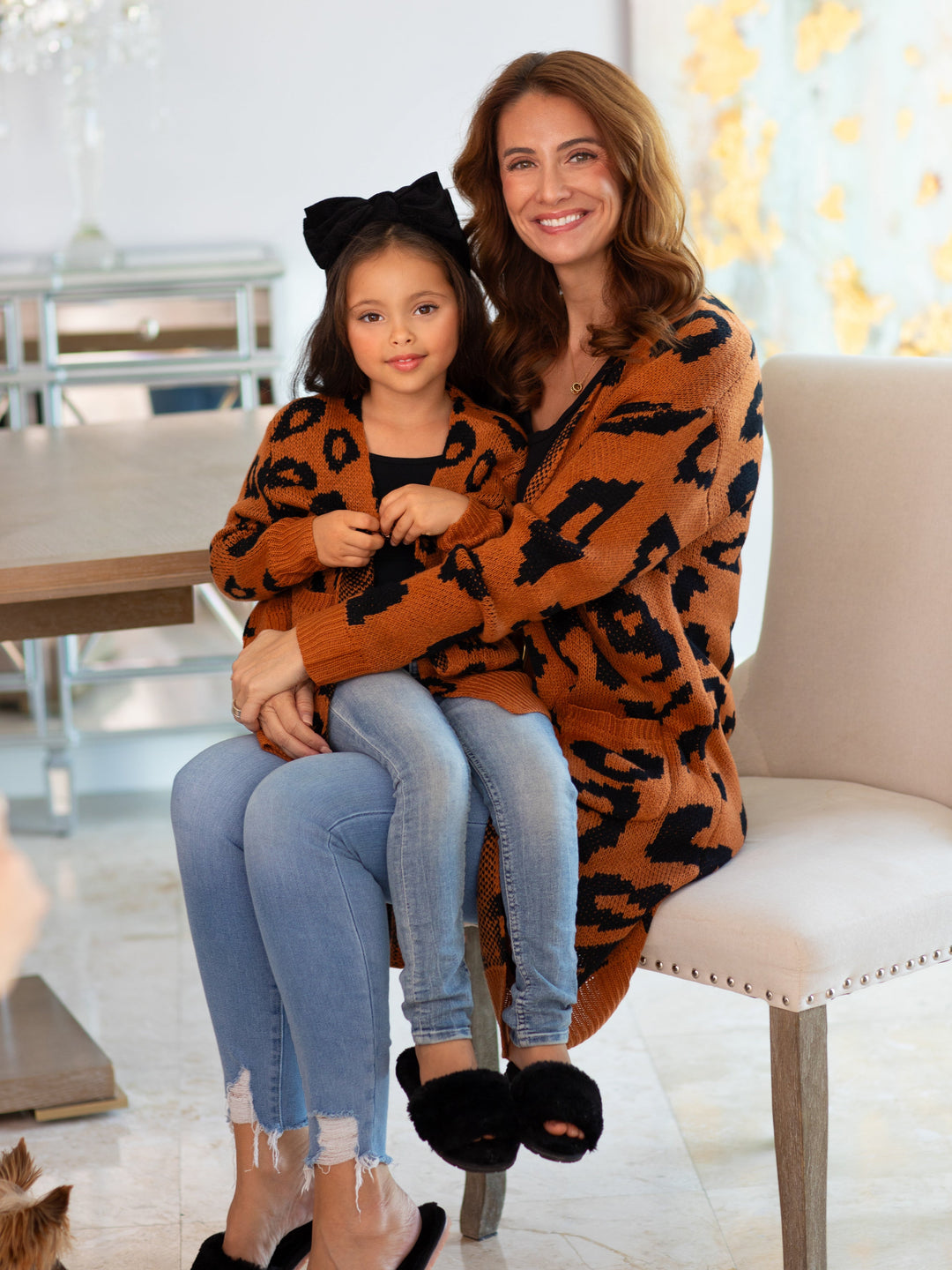 Mommy & Me Sweaters | Large Leopard Print Cardigan | Mia Belle Girls