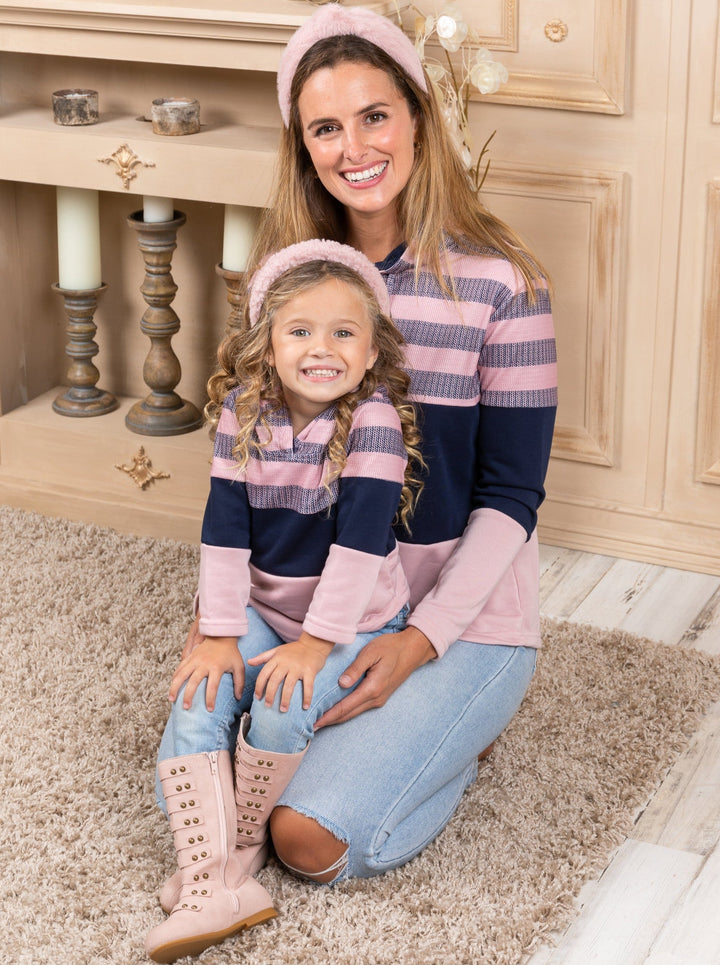 Mommy & Me Sweaters | Striped Colorblock Sweater | Mia Belle Girls