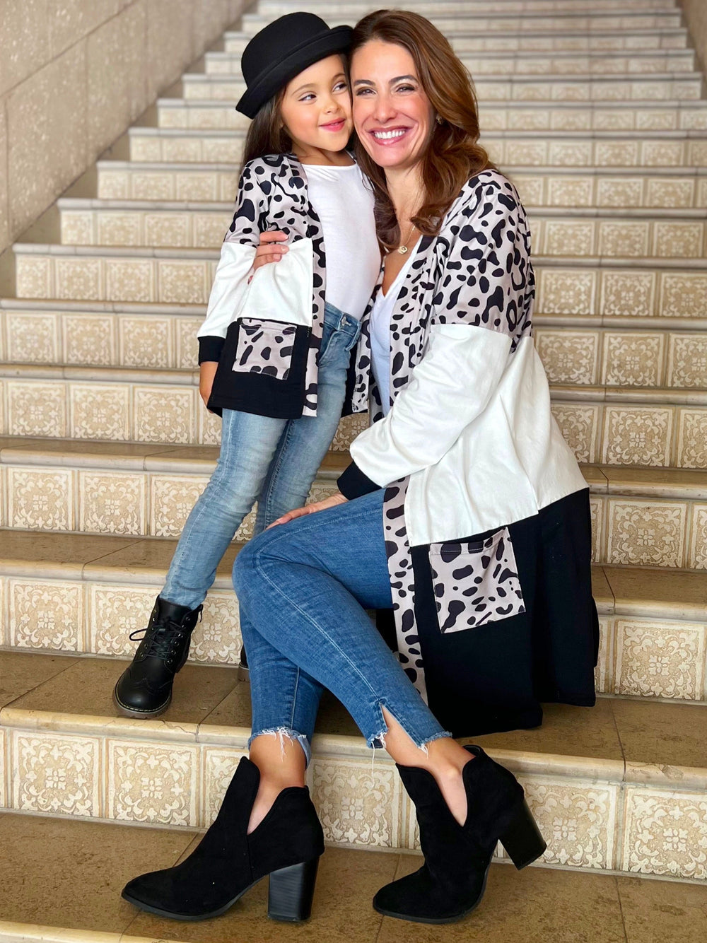 Mommy & Me Sweaters | Leopard Colorblock Cardigans | Mia Belle Girls